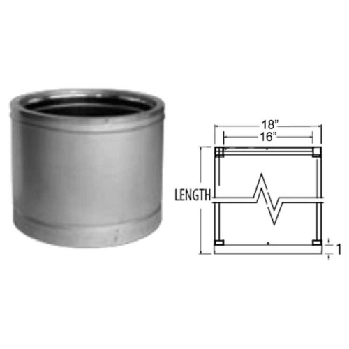 Duravent 16DT-06 6" Chimney Pipe - Galvanized