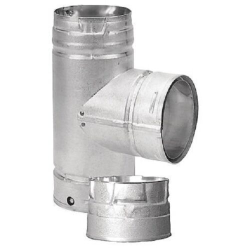 Duravent 4PVL-T3B PelletVent Increaser Tee w/Clean-out Tee Cap - Black