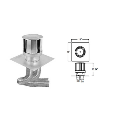 Duravent 46DVA-HCL33 4X6 Diameter  3" w/ 3" Flex  Horizontal Cap Kit