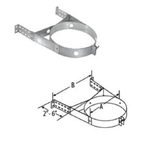 Duravent 6DT-AWS-SS 6"/8 Adjustable Wall Support - Stainless Steel
