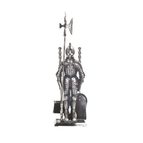 Dagan Knight Fireset-Pewter29.5"H