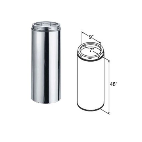Duravent 7DT-48 48" Chimney Pipe - Galvanized