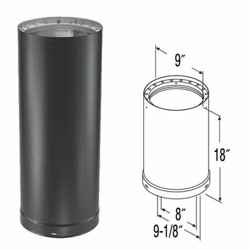 Duravent 8DVL-18 DVL Double Wall 18" Pipe - BLK