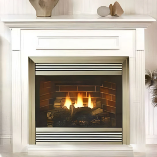 Standard Cabinet Mantel with Base - White
