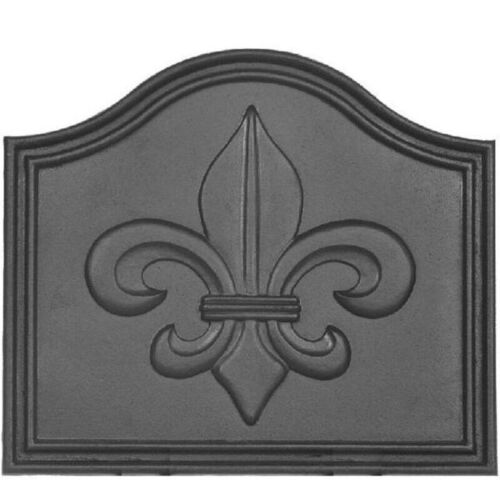 Fleur-de-Lis Fireback - Black Cast Iron (20" H x 23" W x 3/4" THICK)