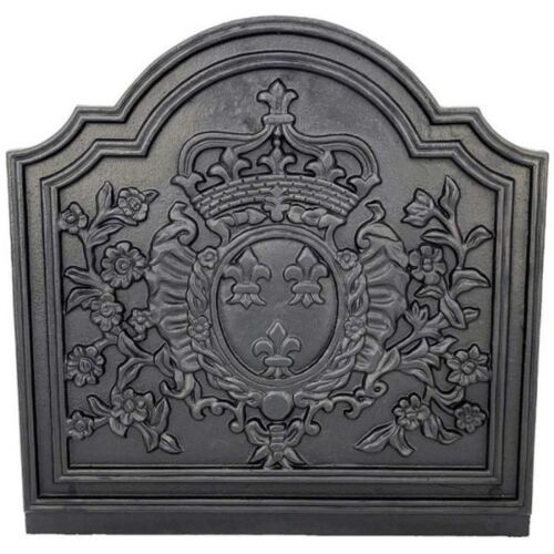Crown Medallion Fireback - Black Cast Iron (19-1/2" H x 19-1/2" W x 3/4" THICK)