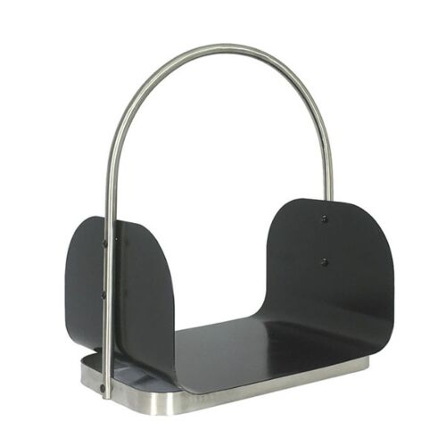 Dagan Log Holder-Stain.Steel/Blk
