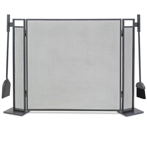 Pilgrim Blackshear 3 Panel Screen w Tools Natural Iron main