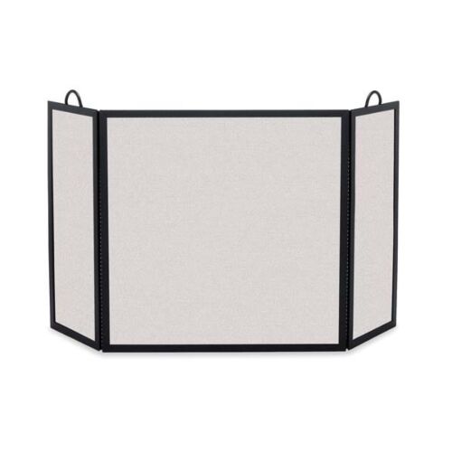 Pilgrim Rectangular 3 Panel Fireplace Screen Black 46x26 main