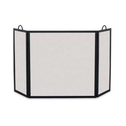 Pilgrim Rectangular 3 Panel Fireplace Screen Black 46x30 main