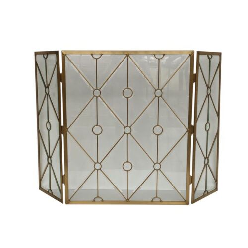 Dagan Glass Screen 3Fold - Gold