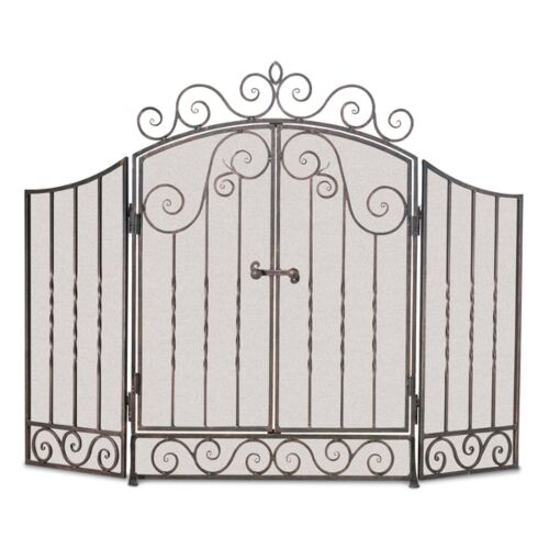 Vienna Three Panel Fireplace Screen with Doors 56 x 41 main