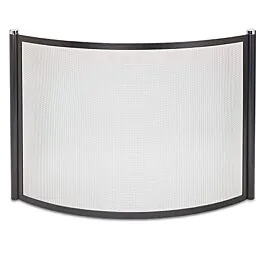 Pilgrim Single Panel Metro Bowed Screen - Polished Nickel-Black