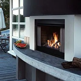 Kingsman Zero-Clearance Outdoor Gas Fireplace - Satin Black