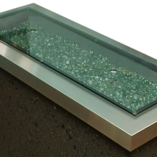 12" x 42" Linear Grey Glass Burner Cover G4