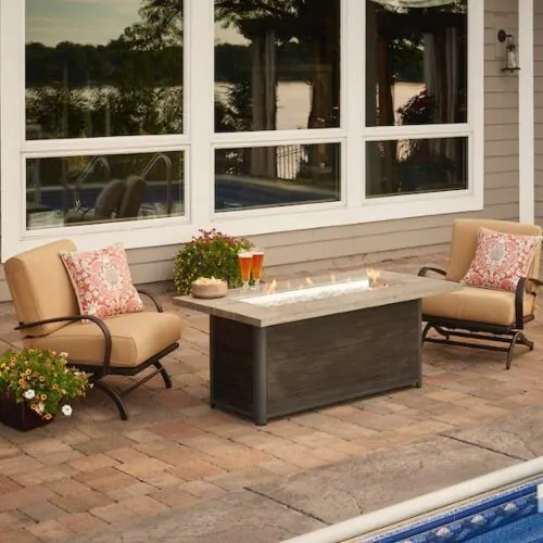 The Outdoor GreatRoom Company Cedar Ridge Linear Gas Fire Pit Table - 12" x 42" (Manual Ignition)