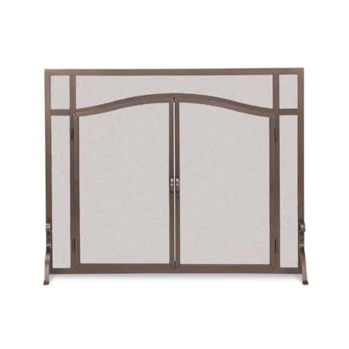 Forged Iron Arch Top Fireplace Screen with Doors 39 x 31 main