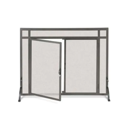 Forged Iron Fireplace Screen with Doors 44 x 33 main