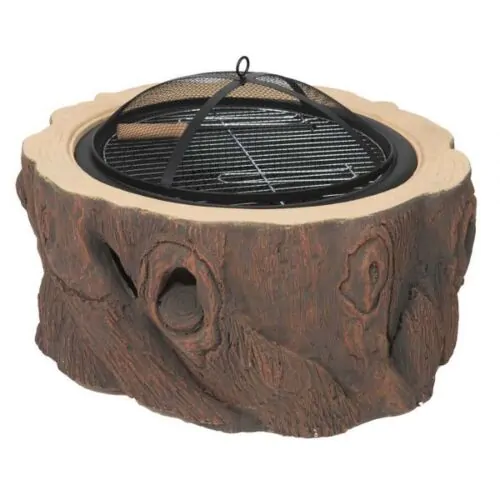 Dagan Fire Pit Wood Stump Des.