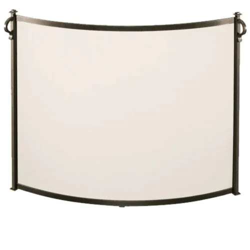 Pilgrim Bowed Craftsman Fireplace Screen-Vintage Iron 44" x 31"