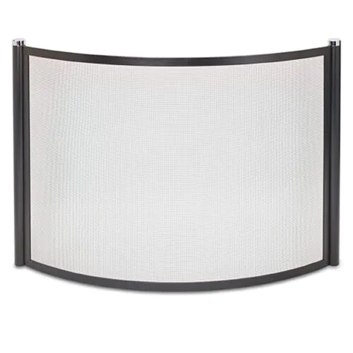 Pilgrim Single Panel Metro Bowed Screen Blck Polished Nickel main