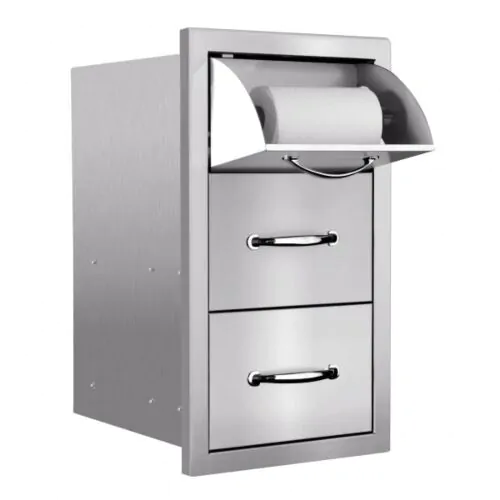 Summerset 17" Vertical 2-Drawer & Paper Towel Holder Combo