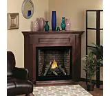 Corner Cabinet Mantel with Base - Cherry