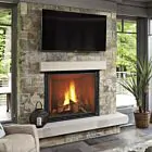 Heat & Glo True 42" Single-Sided Direct Vent Gas Fireplace with Tranquil Greige Herringbone