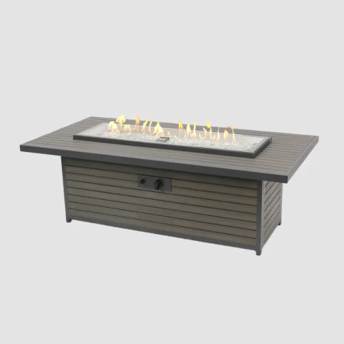 The Outdoor GreatRoom Company Brooks Linear Gas Fire Pit Table - Taupe - 12" x 42" Manual Ignition