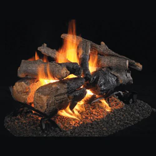 Peterson Real Fyre Charred American Oak See-Through Vented Gas Log Set