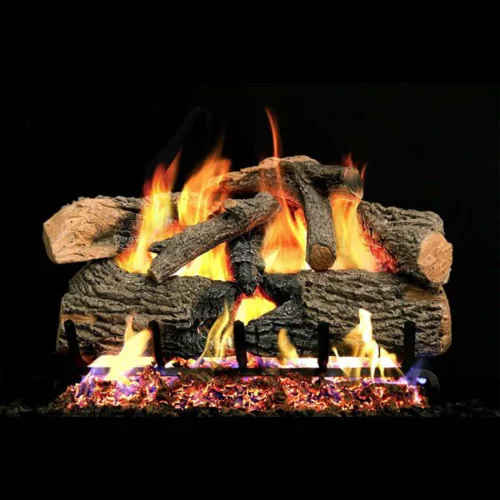 Peterson Real Fyre Charred Evergreen Oak ANSI Vented Gas Log Set