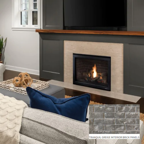 Heat & Glo SL5X 32" SlimLine Single-Sided Top-Rear Direct Vent Gas Fireplace with Tranquil Greige Liner