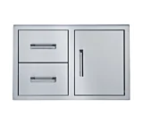 34-Inch Single Door + Double Drawer