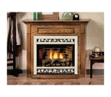 Corner Cabinet Mantel with Base - Dark Oak