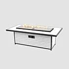 The Outdoor GreatRoom Company Brooks Linear Gas Fire Pit Table - White - 12" x 42" Manual Ignition