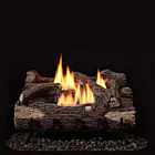 Monessen Lumonessen Burner with Mountain Oak Ventless Gas Log Set - 18", 24", 30"